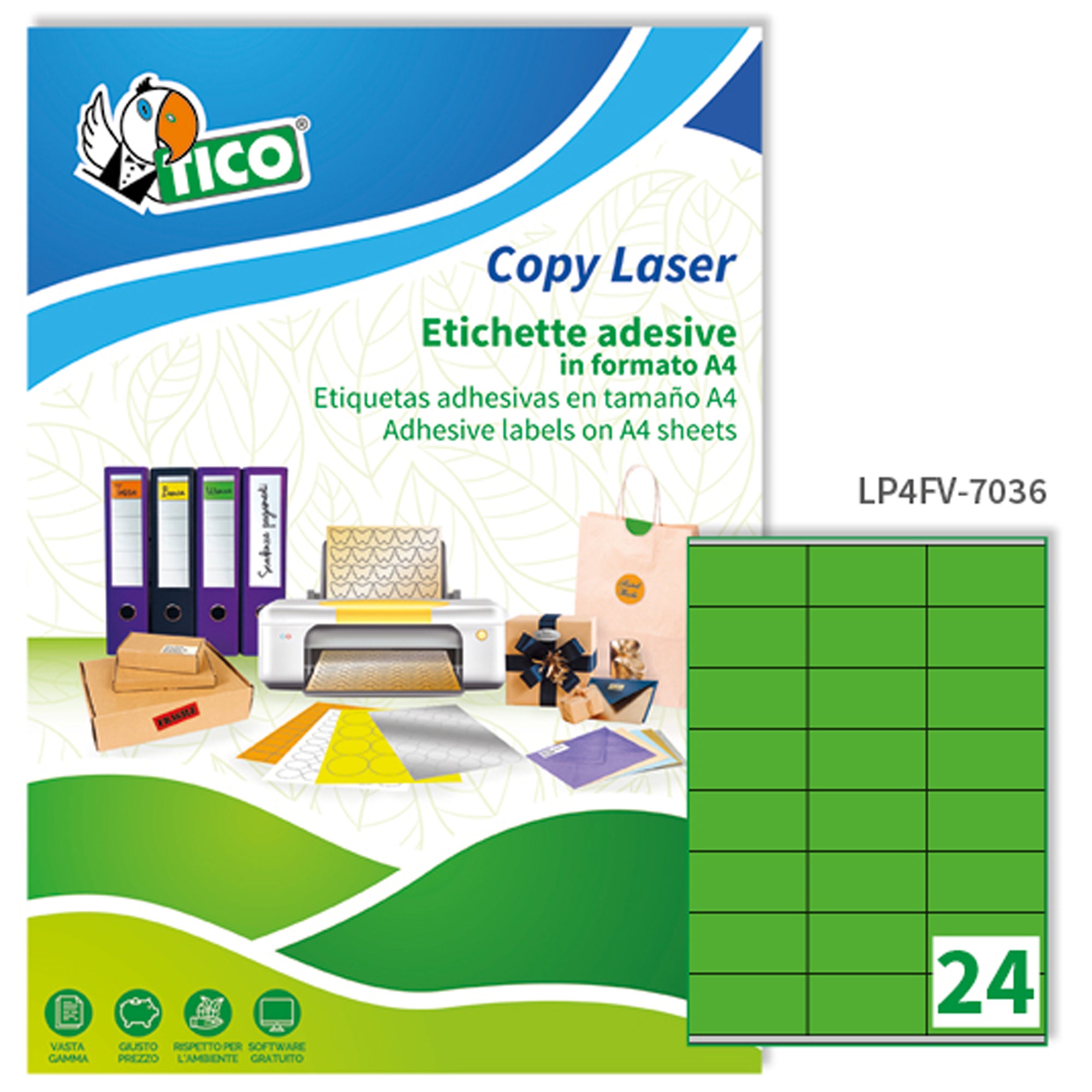 tico-etichetta-adesiva-lp4f-verde-fluo-70fg-a4-70x36mm-24et-fg