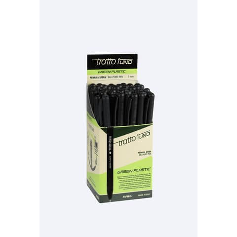 tratto-penne-sfera-1uno-green-plastic-punta-1-mm-0-5-mm-nero-conf-50-pezzi-f838303