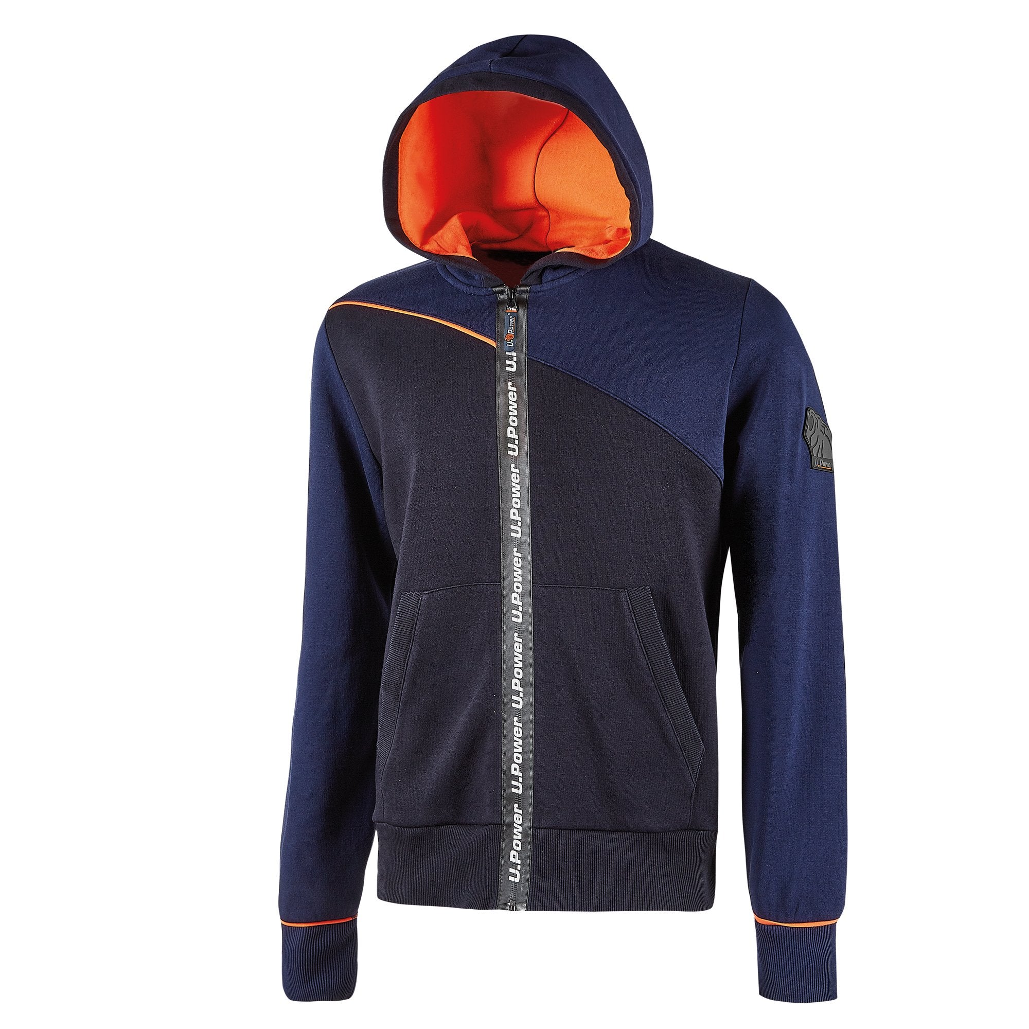 u-power-felpa-cappuccio-jupiter-taglia-l-blu-arancione