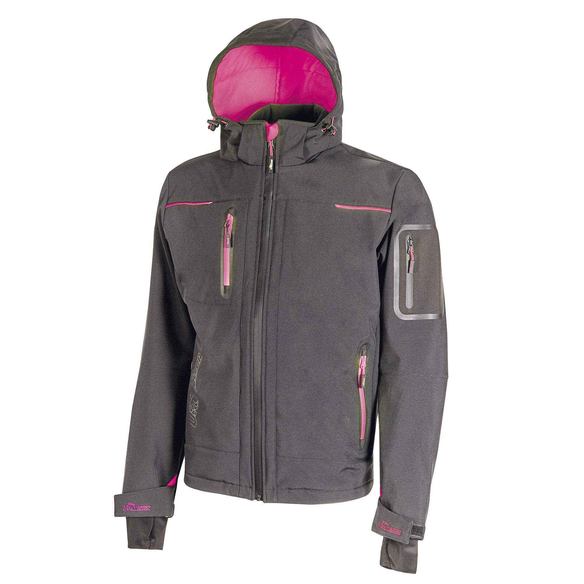 u-power-softshell-donna-space-lady-grigio-fucsia-taglia-s