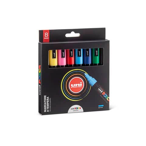 uni-mitsubishi-marcatore-tempera-inchiostro-pigmentato-uni-posca-1-8-2-5-mm-colori-assortiti-original-cf-8-pz-m-pc5m-8p