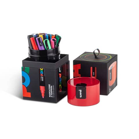 uni-posca-gift-box-marcatore-tempera-punta-media-colori-assortiti-tappo-barattolo-rosso-m-84008547