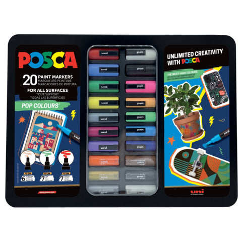 uni-posca-valigetta-metallo-posca-pop-colours-20-marcatori-tempera-colori-assortiti-m-pop-20p