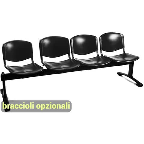 unisit-panca-4-posti-attesa-dado-d54p-rivestimento-ignifugo-nero-d54p-in