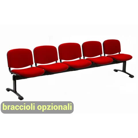 unisit-panca-5-posti-attesa-dado-d55p-rivestimento-ignifugo-rosso-d55p-ir