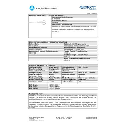 westcott-forbici-steel-asimmetriche-argento-lama-21-cm-e-30881-00