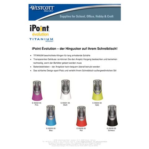westcott-temperamatite-elettrico-ipoint-evolution-blu-e-55033-00