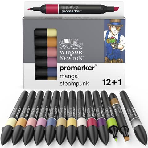 winsor-newton-pennarelli-doppia-punta-winsornewton-12-colori-assortiti-manga-steampunk-0290143
