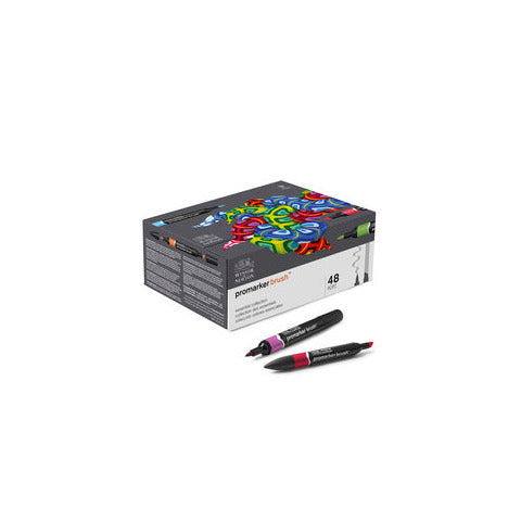winsor-newton-pennarelli-winsornewton-promarker-brush-doppia-punta-scalpello-pennello-conf-48-pz-colori-assortiti-0290080