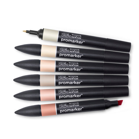 winsor-newton-pennarelli-winsornewton-promarker-doppia-punta-fine-larga-conf-6-pz-toni-carne-chiaro-0290114