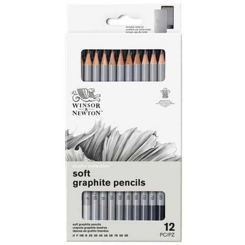 winsor-newton-scatola-metallo-12-matite-grafite-durezze-assortite-winsornewton-nero-0490007