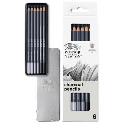 winsor-newton-scatola-metallo-6-matite-carboncino-winsornewton-nero-0490025