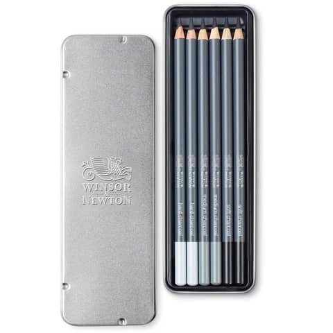 winsor-newton-scatola-metallo-6-matite-carboncino-winsornewton-nero-0490025
