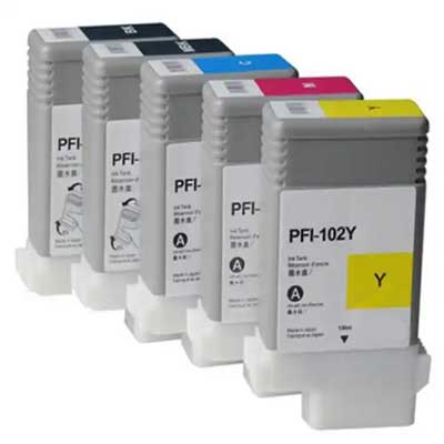 Cartucce PFI102/BCMY/MB compatibili - Nero/colori - Confezione risparmio da 5 PZ