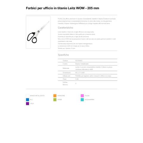 leitz-forbici-ufficio-wow-asimmetrica-acciaio-inox-rivestito-titanio-bianco-20-5-cm-53192101
