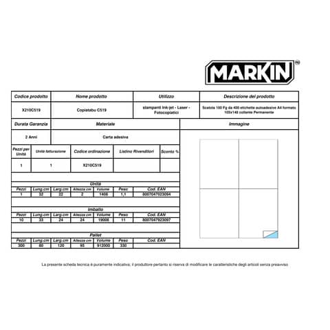 markin-etichette-bianche-copiatabu-permanenti-105x148-5mm-senza-margine-4-et-foglio-conf-100-fogli-x210c519