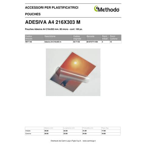 methodo-pouches-adesive-plastificatrici-2x80-m-a4-conf-100-pezzi-r071148