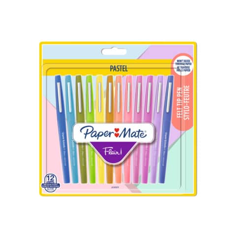 papermate-penne-punta-fibra-flair-nylon-pastel-1-1-m-tratto-1-mm-assortiti-blister-12-pezzi-2137277