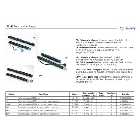 tecnostyl-tubo-porta-disegni-diametro-75-mm-estensibile-2-moduli-70-120-cm-nero-80